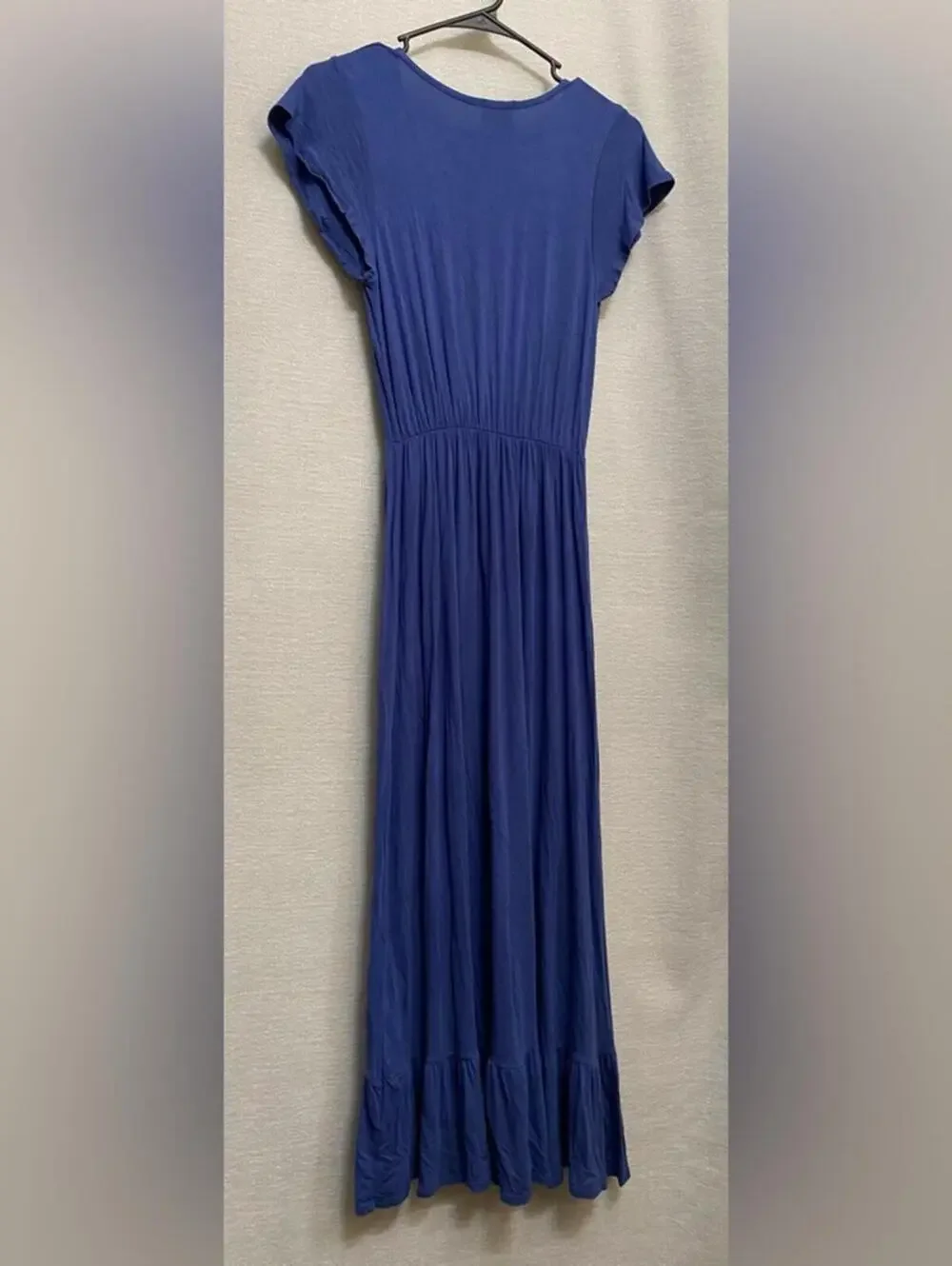 Olivia Rae Blue Maxi Dress with Ruffle Edge